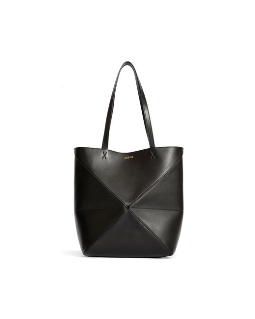 Loewe Black Medium Puzzle Fold Tote