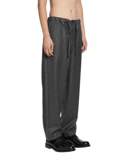 ROSE BURRITO Black Wool Flannel Pyjama Trousers for men