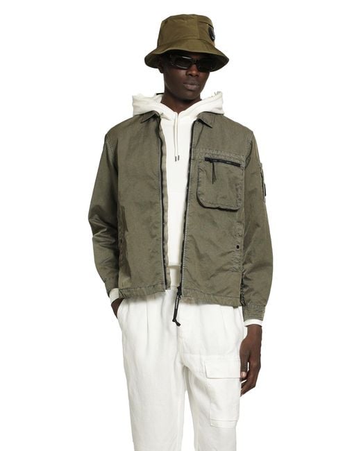 C P Company Green Panama-R Overshirt for men