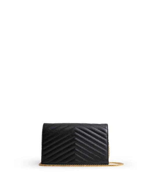 Saint Laurent Black Monogram Chain Wallet