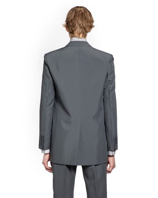 Gucci Gray Double-Breasted Twill Blazer for men