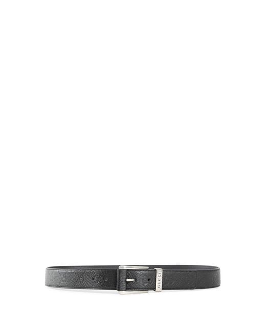Gucci Black Jumbo Gg Leather Belt for men
