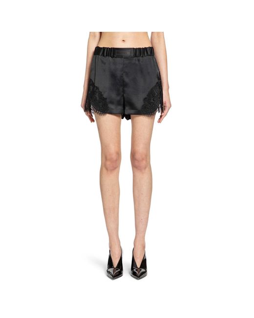 Versace Black Lace-Trim Shorts
