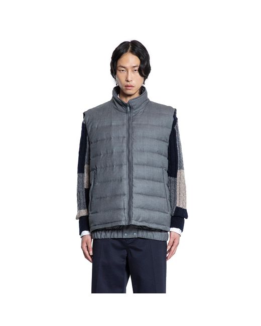 Thom Browne Blue Down Filled Super 120's Twill Ski Vest for men