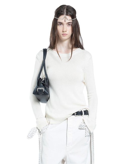 Ann Demeulemeester White Weja Open Back Sweater