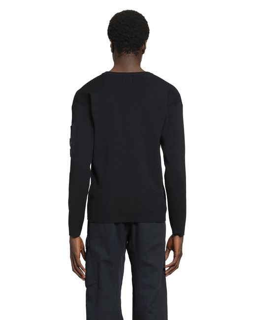 C P Company Black Cotton Sea Island Lens Sweater for men