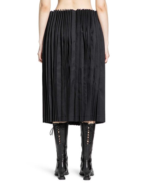 Comme des Garçons Black Ruffled Midi Skirt