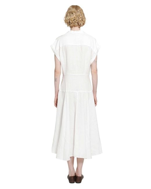 Polo Ralph Lauren White Linen Cap Sleeve Shirt Dress