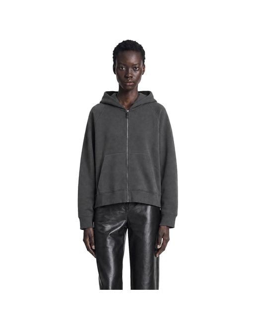 Max Mara Black Technical Cotton Zip-Up Hoodie