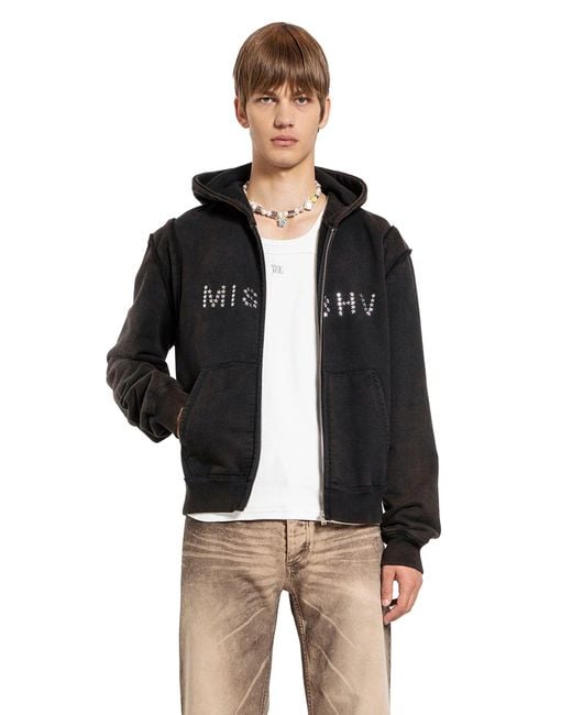 M I S B H V Black Felpa Con Cappuccio Star Teddy for men