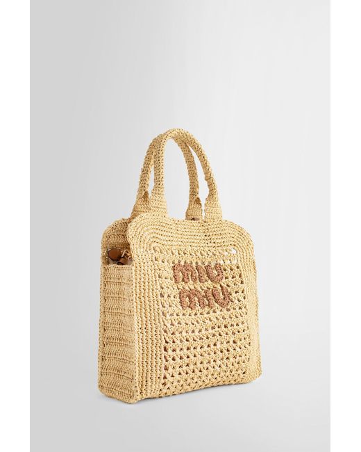 Miu Miu Natural Tote Bags
