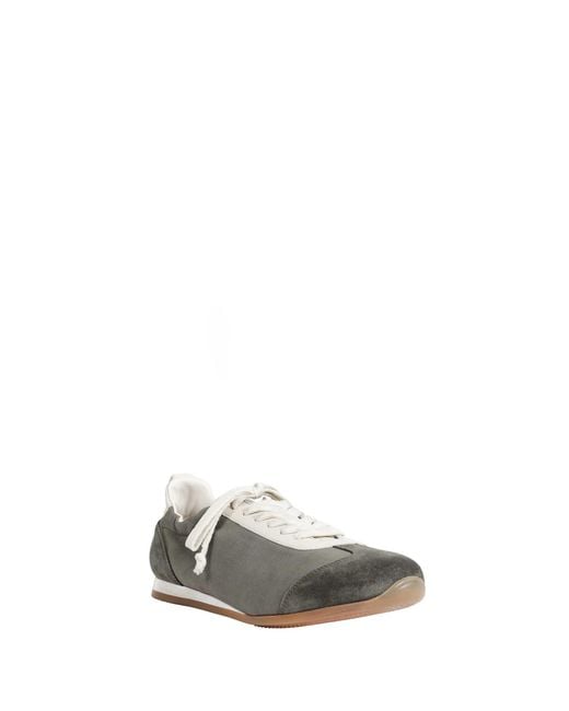 Uma Wang Gray Canvas And Suede Sneakers