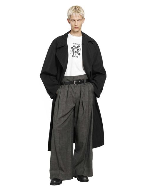 Simone Rocha White Coming Up Roses Print Long Sleeve Tee for men
