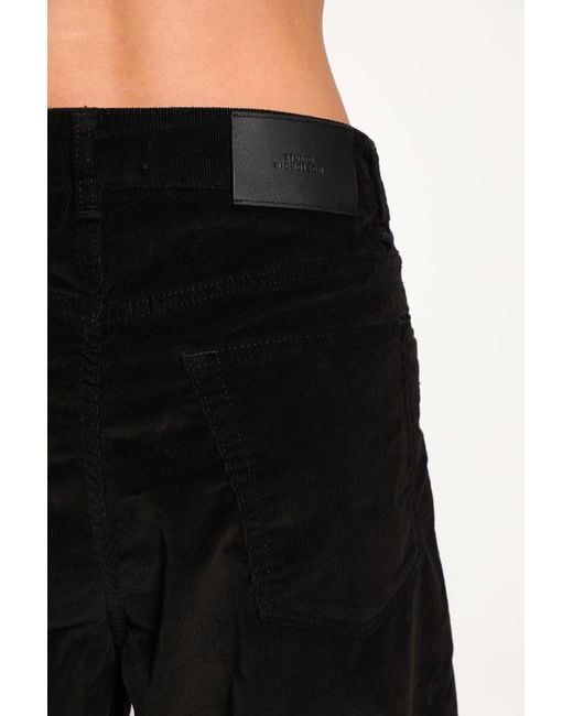 Studio Nicholson Black Pantaloni Di Velluto A Coste Riso for men