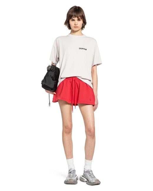 Balenciaga Red Lion Football Shorts Mini Skirt