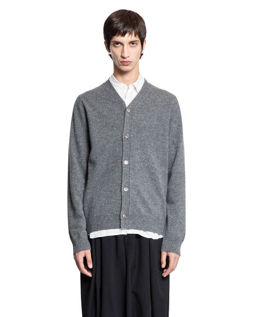 Comme des Garçons Gray Lambswool Cardigan for men