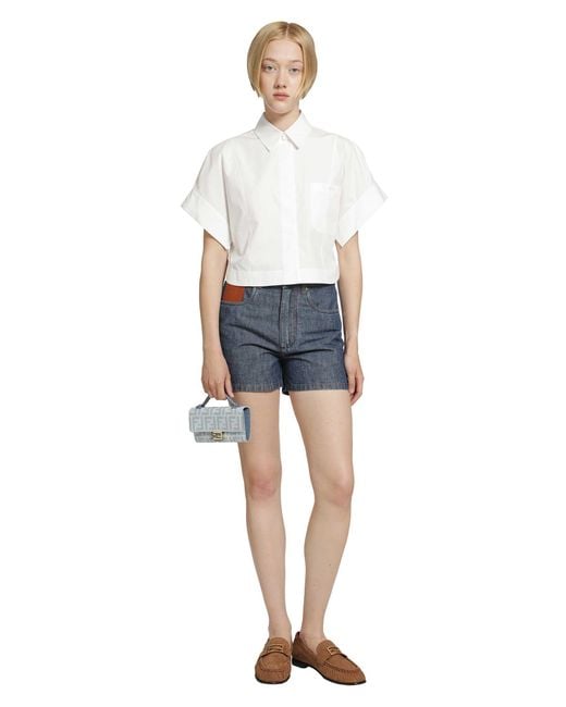 Fendi Blue Chambray Shorts