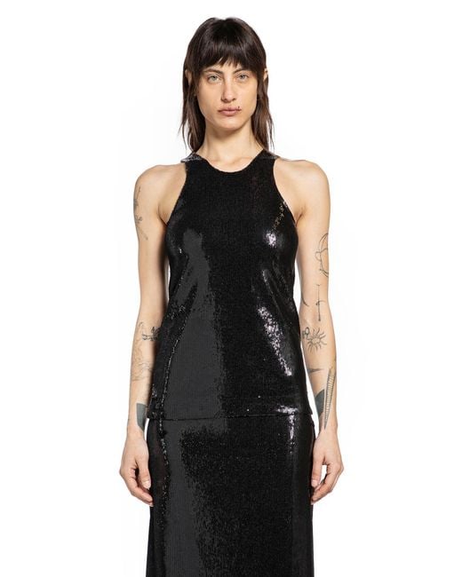 Totême Black Curved Sequin Tank