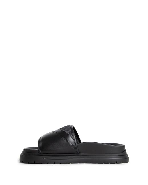Fendi Black Diagonal Slides for men