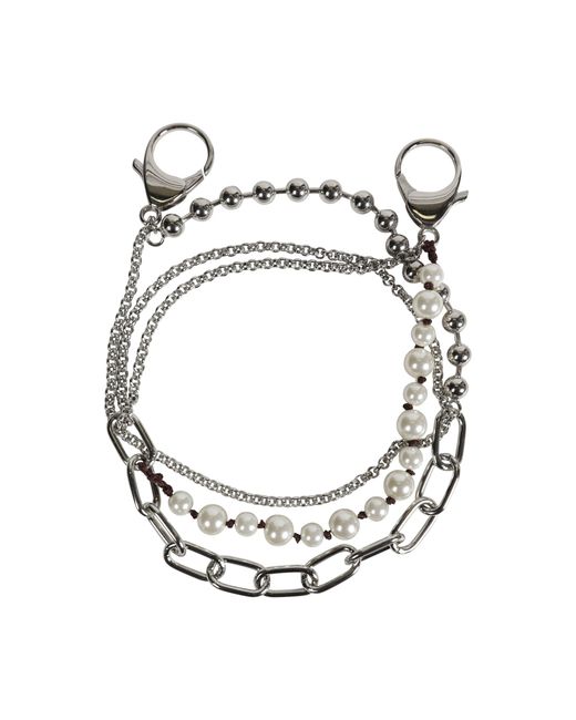Marni Metallic Metal And Faux-Pearls Charm Wallet Chain for men