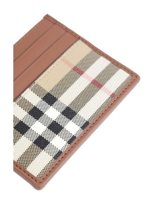 Burberry Brown Check Card Case for men