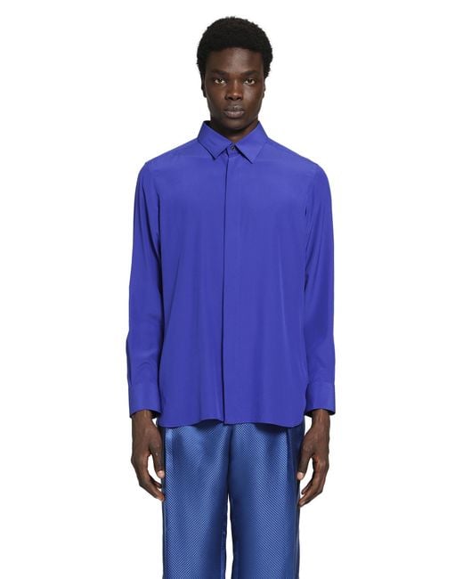 Tom Ford Blue Silk Shirt for men