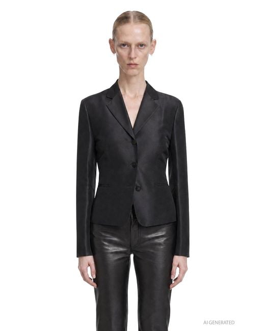 Gucci Black Fine Silk Faille Blazer