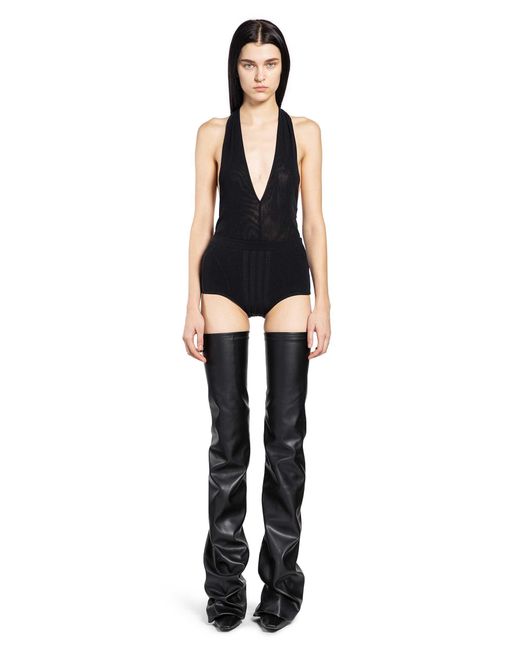 The Attico Black Strech Tulle Bodysuit