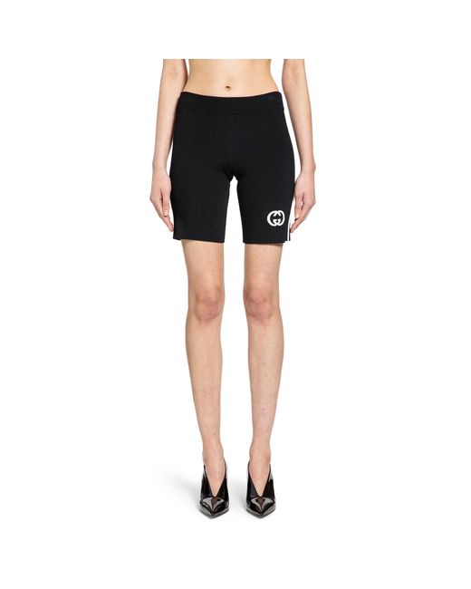 Gucci Black Interlocking G Viscose Shorts