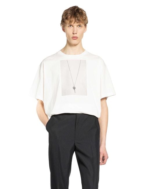 MM6 by Maison Margiela White Key T-Shirt for men