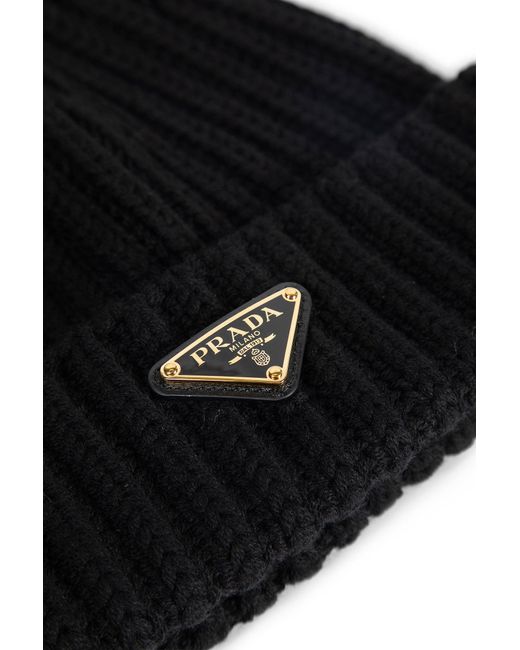 Prada Black Wool Beanie