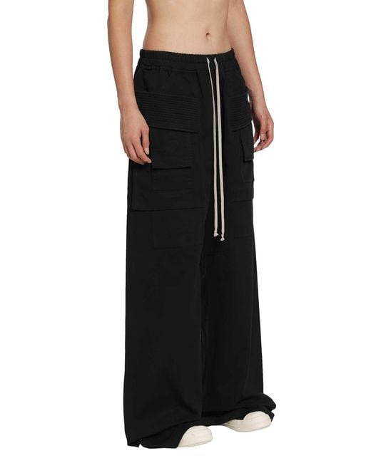 Rick Owens Black Tower Creatch Cargo Drawstring for men