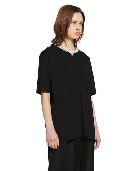 Junya Watanabe Black Cotton Jersey T-Shirt With Split