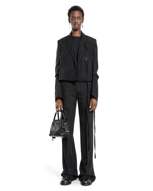 Ann Demeulemeester Black Inge Cropped Blazer