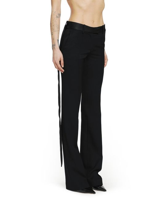 The Attico Black Gabardine Straight Leg Trousers