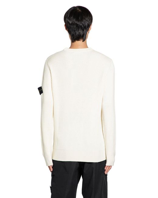 Stone Island White 5100053 Sweater for men