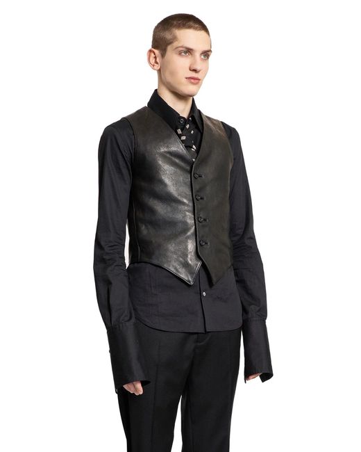 Ann Demeulemeester Black Alrik Classic Waistcoat for men