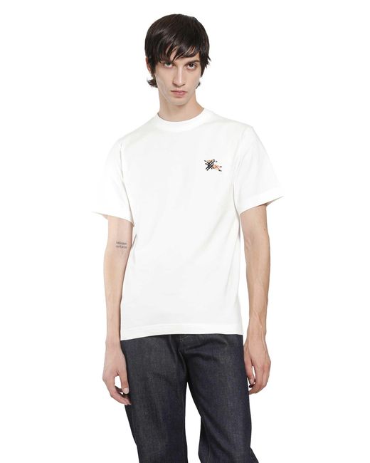 Burberry White Knight Cotton T-Shirt for men