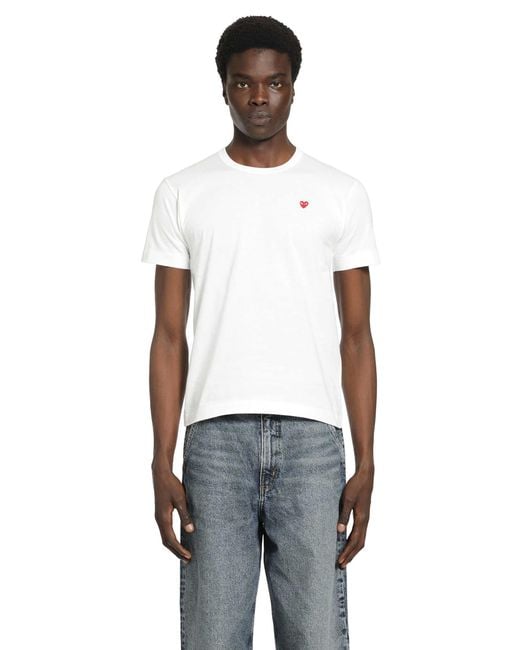 COMME DES GARÇONS PLAY White Small Heart Cotton T-Shirt for men
