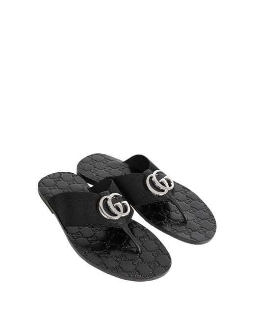Gucci Black Riviera Thong Sandals for men