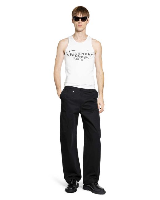 Givenchy White Stamp Print Tank Top for men