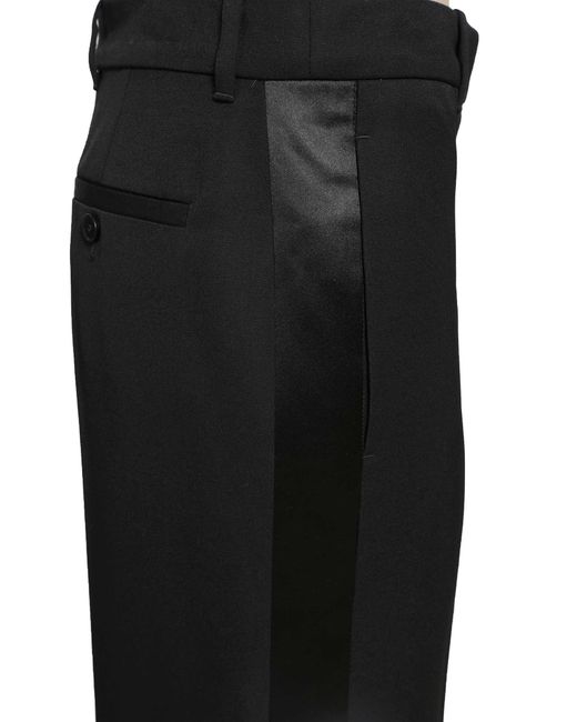 McQueen Black Tuxedo Trousers