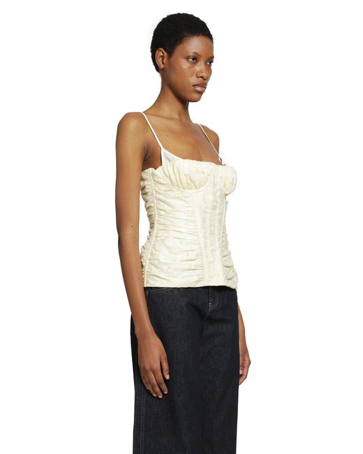McQueen White Floral Jacquard Corset