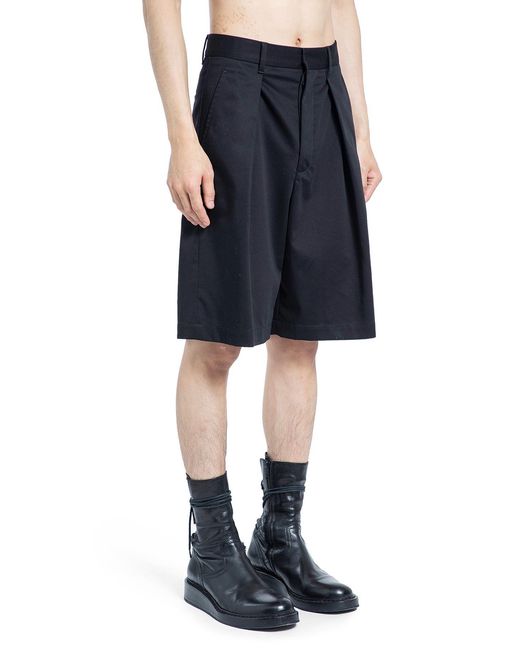 Ann Demeulemeester Blue Noral Pleated Shorts for men