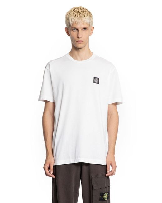Stone Island White 2100027 60/2 Cotton Jersey T-Shirt for men