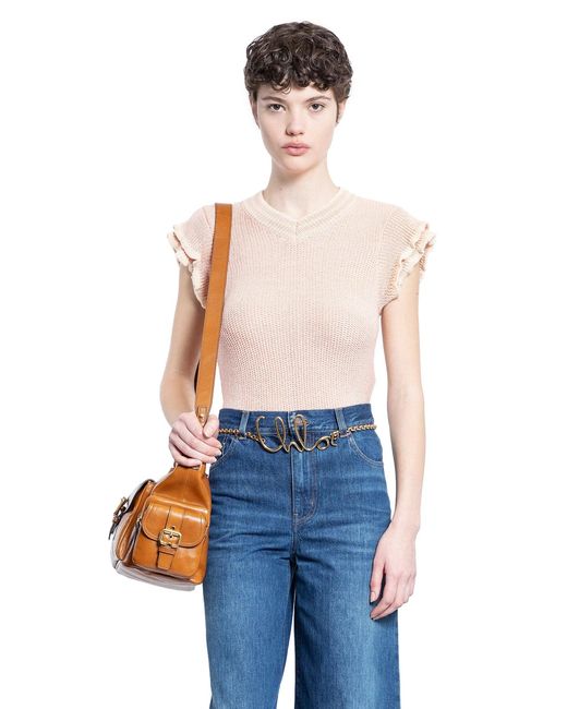 Chloé Blue Short Sleeve Knit Top