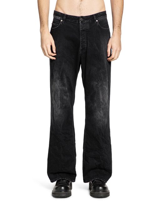 Balenciaga Black Distressed Jeans for men