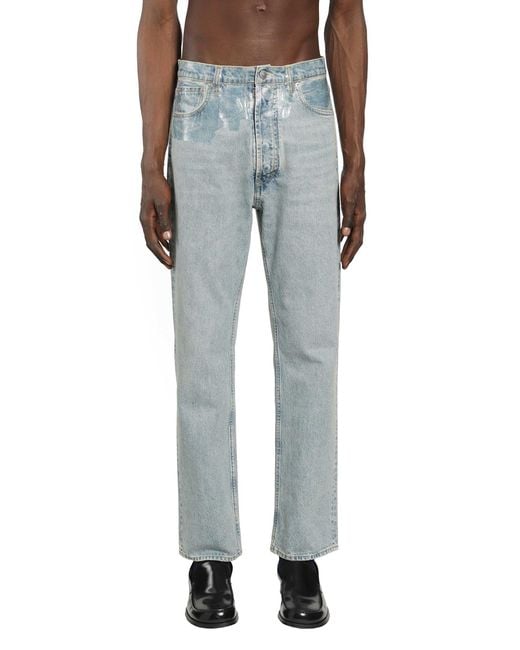 Maison Margiela Blue Taped Straight Leg Jeans for men