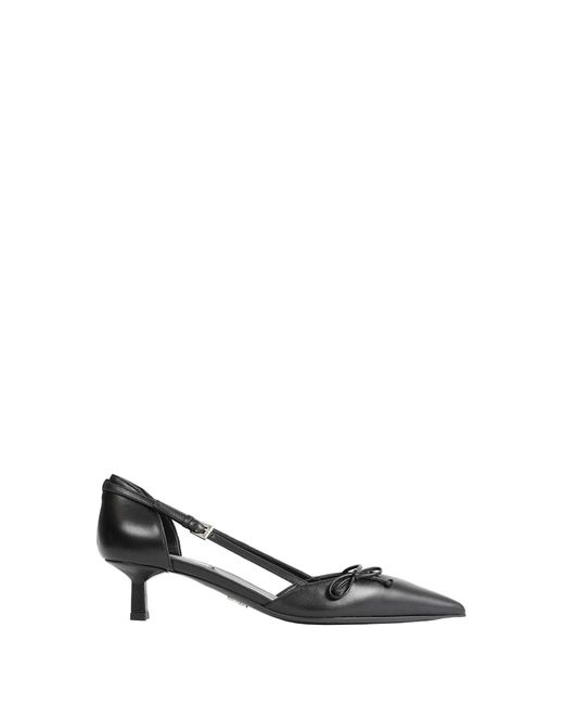 Prada Black Open-Side Leather Pumps