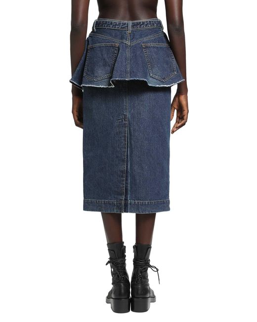 Sacai Blue Denim Skirt